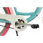 Dámsky retro bicykel 26" Lavida Mahbike 3-prevodový hliníkový rám 18" modrý ružové kolesá